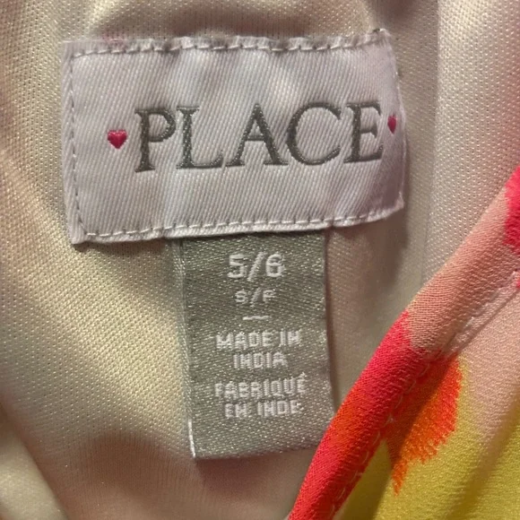 The Children's Place Cream Dress with Pink and Orange Trim - Picture 3 of 3